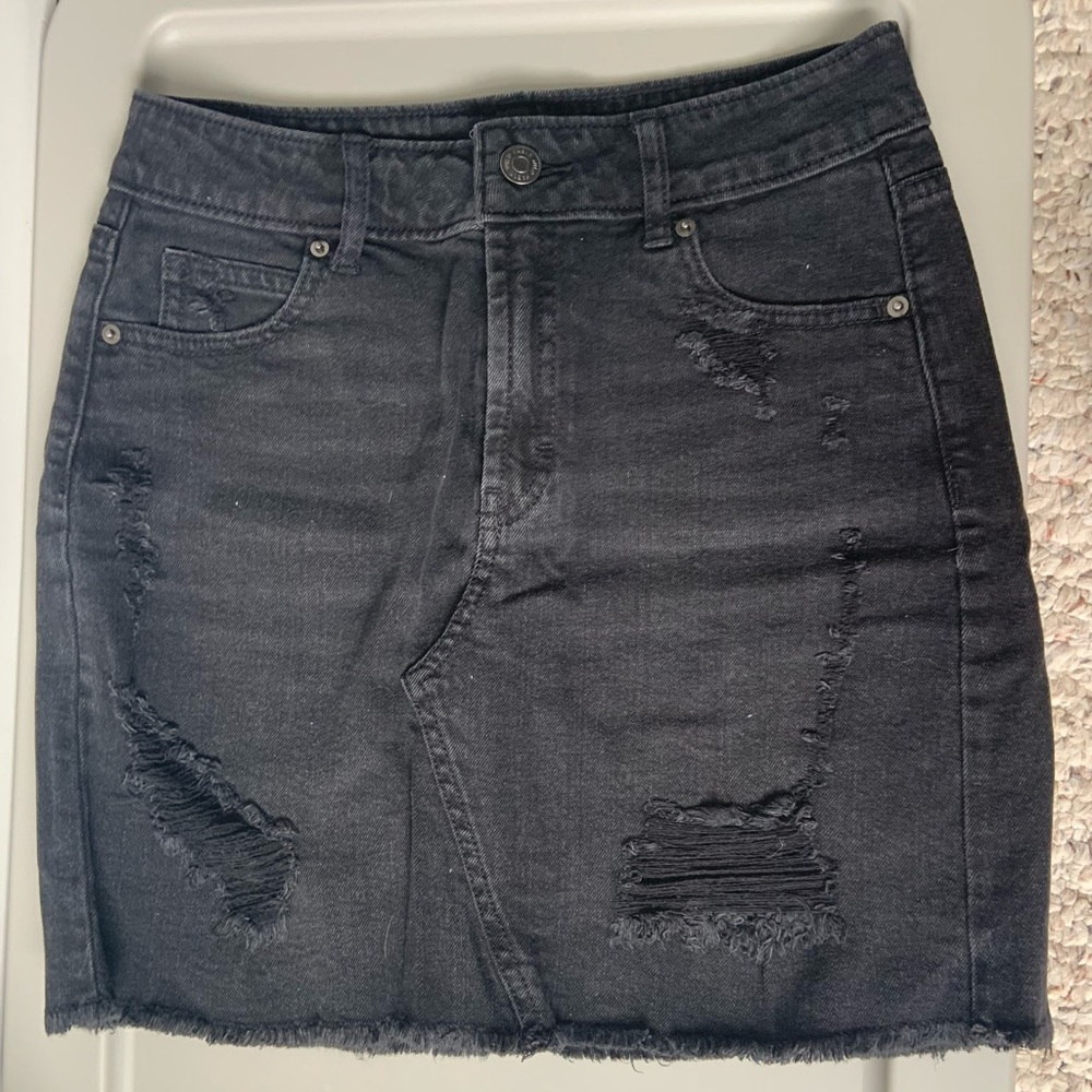 Black jean skirt